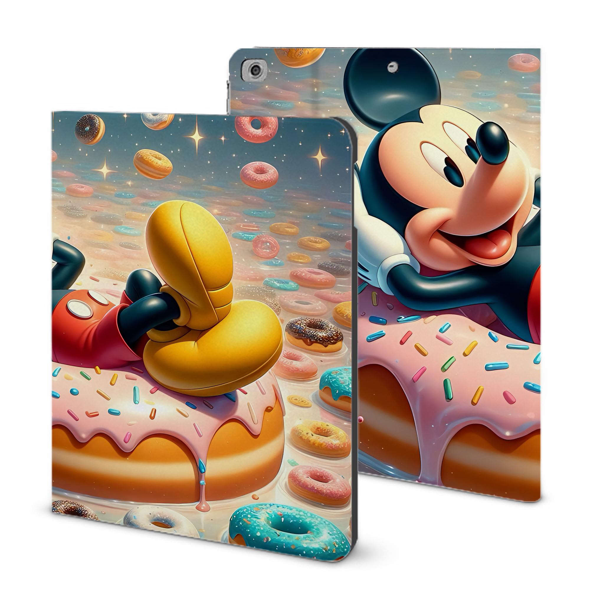 （画像用） ミッキーマウス Mickey Mouse IPad ケース ブック型 PUレザー TPU 耐衝撃 軽量 薄型 ペン収納なし 全面保護 IPad 各モデル対応